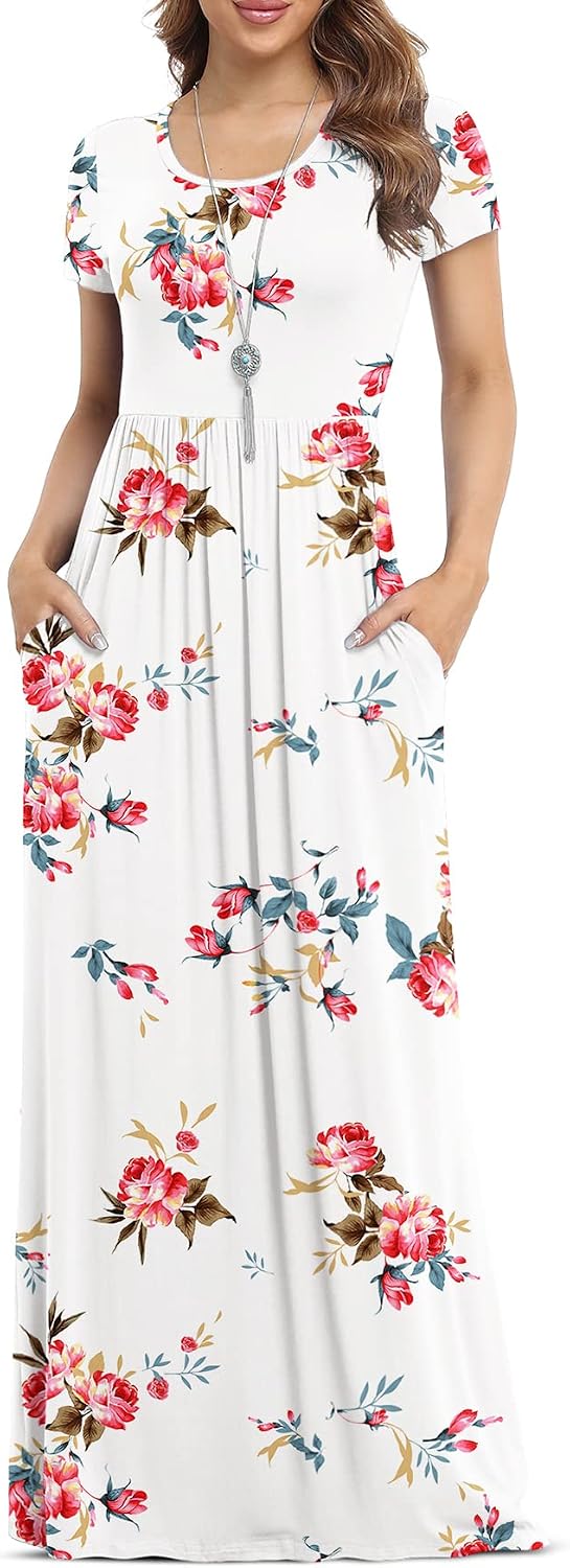 VIISHOW Women's Long Sleeve Casual Empire Waist Maxi Dress with Pockets | Soft stretch,Loose\u2011flowing dress,Full\u2011length cut,For church & daily occasions,Layer for cool Fall\u2011Winter,Casual to Formal